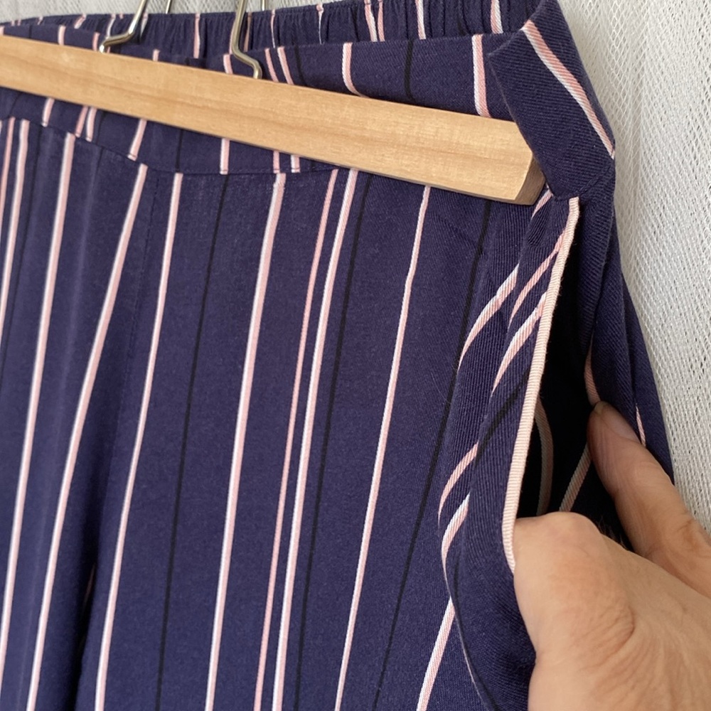 Princesse Tam Tam lounging Striped Navy and White Women's Pant with pockets! Sz6 - Picture 5 of 13